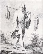 unknow artist baurenfeinds teckning av en fiskare i djedda, atergiven i nibuhrs reisebeschreibung Germany oil painting artist